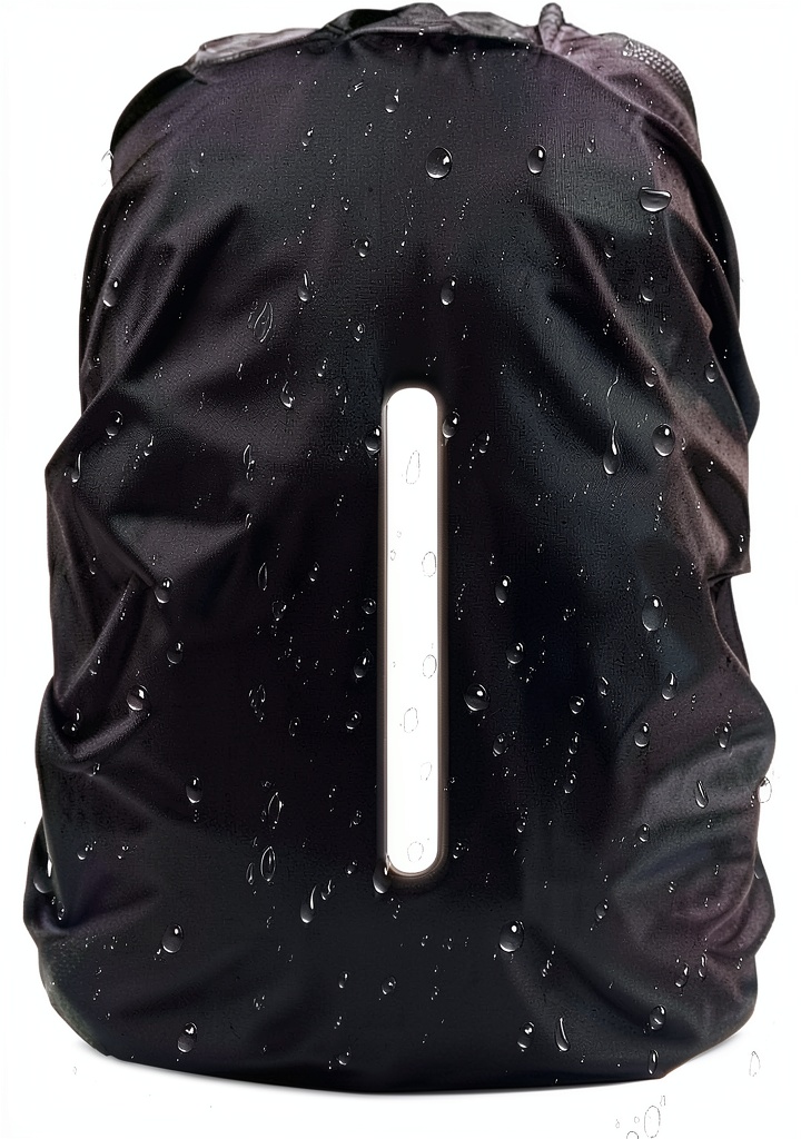 Installing GRSECPO Waterproof Rain Cover X-Large Black Backpack on a wooden desk