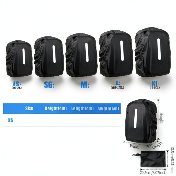 Aysatogc Backpack Rain Cover Waterproof Polyester Reflective-6