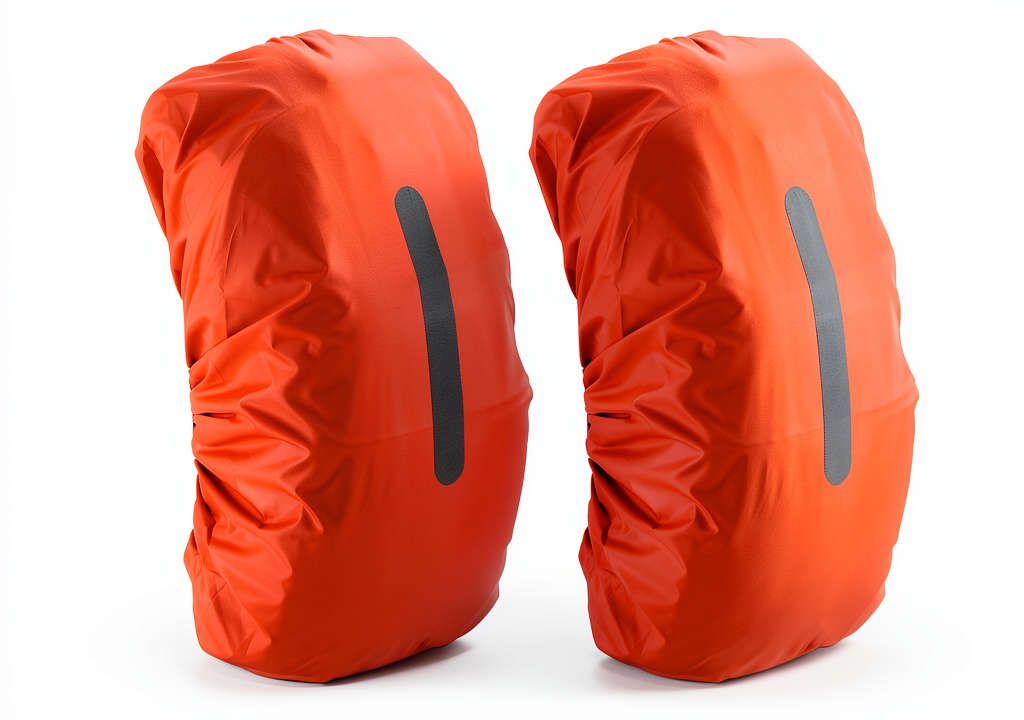 Waterproof rain cover on a backpack